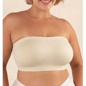 Truekind Convertible Strapless Bandeau Bra Womens XL Chai Built-in Pads Wireless